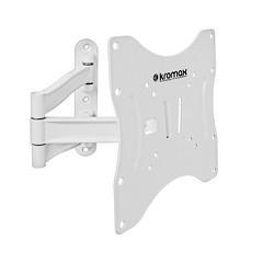 Kromax TECHNO-3 white, Кр. алюм. наст. для TV 15"-40", max 20 кг, 4 ст св., нак. 15°, пов. 180°, от ст. 60-370 - фото 1 - id-p212733198