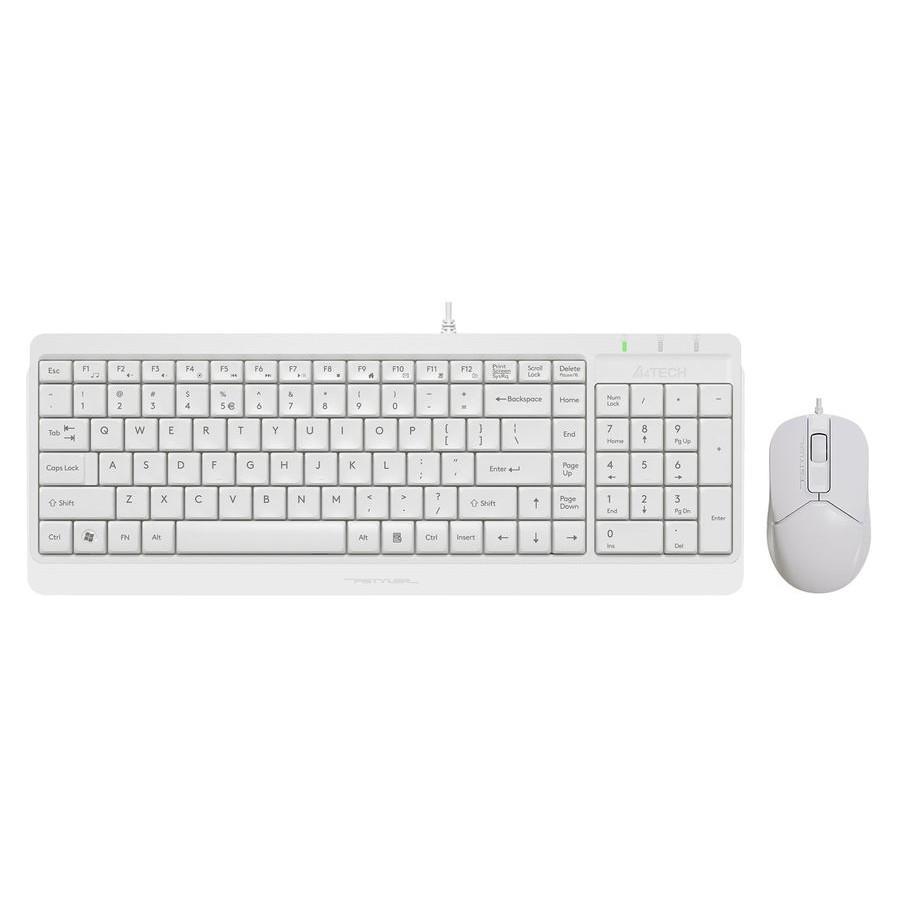 Клавиатура + мышь A4Tech Fstyler F1512 клав:белый мышь:белый USB (F1512 WHITE) - фото 1 - id-p214272935