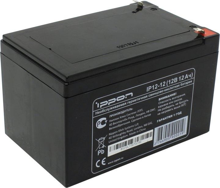 Аккумулятор Ippon IP12-12 (12V 12Ah) для UPS - фото 1 - id-p212729781