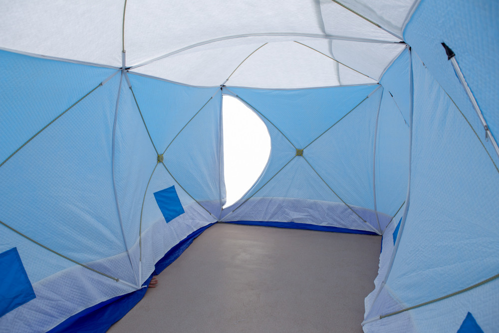 Палатка зимняя СТЭК КУБ 3 Т ДУБЛЬ трехслойная, дышащая (2.2х4.4х2.05 м) - фото 4 - id-p220115863
