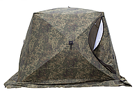 Палатка СТЭК КУБ 4 трехслойная дышащая (камуфляж пиксель), москитная сетка