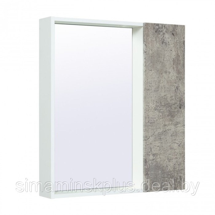 Шкаф-зеркало "Манхэттен 65" серый бетон, универсальный - фото 1 - id-p220116325