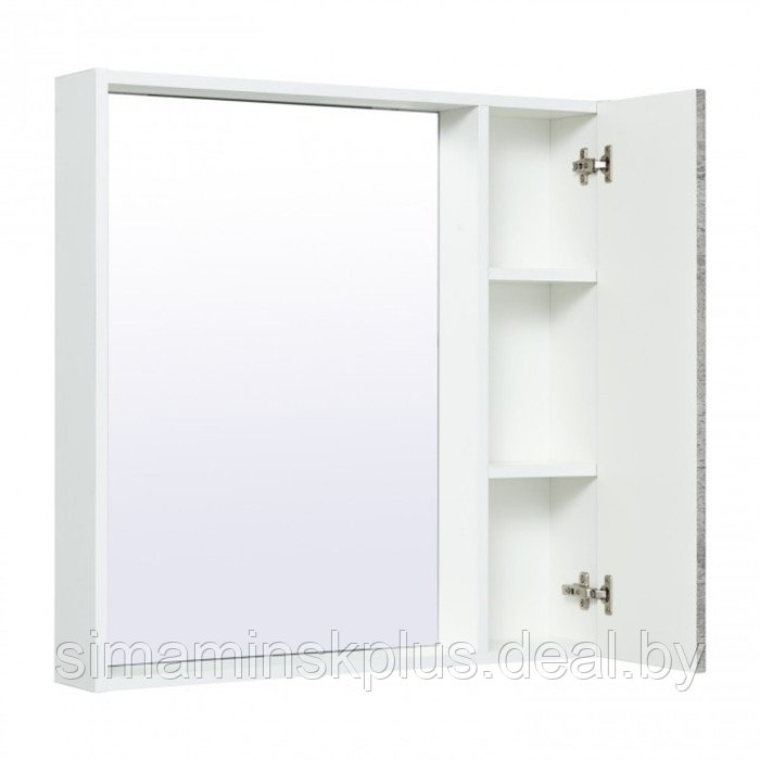 Шкаф-зеркало "Манхэттен 65" серый бетон, универсальный - фото 2 - id-p220116325