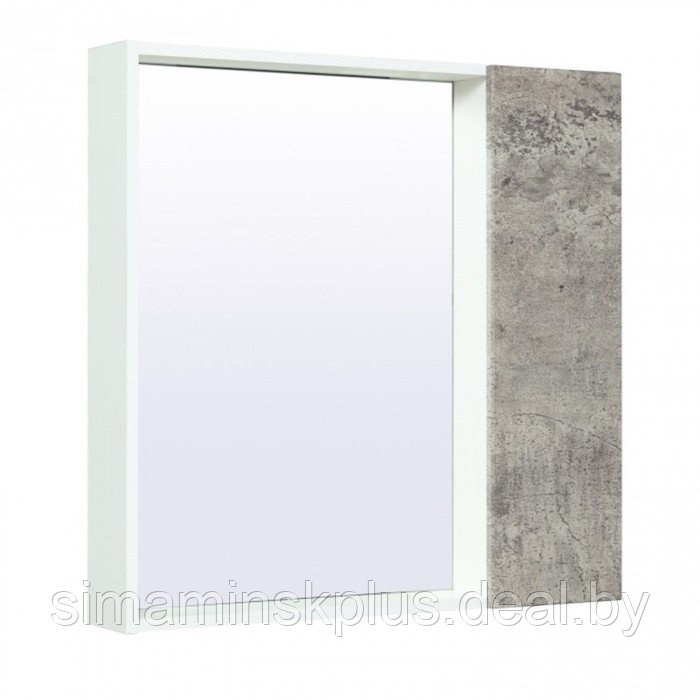 Шкаф-зеркало "Манхэттен 75" серый бетон, универсальный - фото 1 - id-p220116326