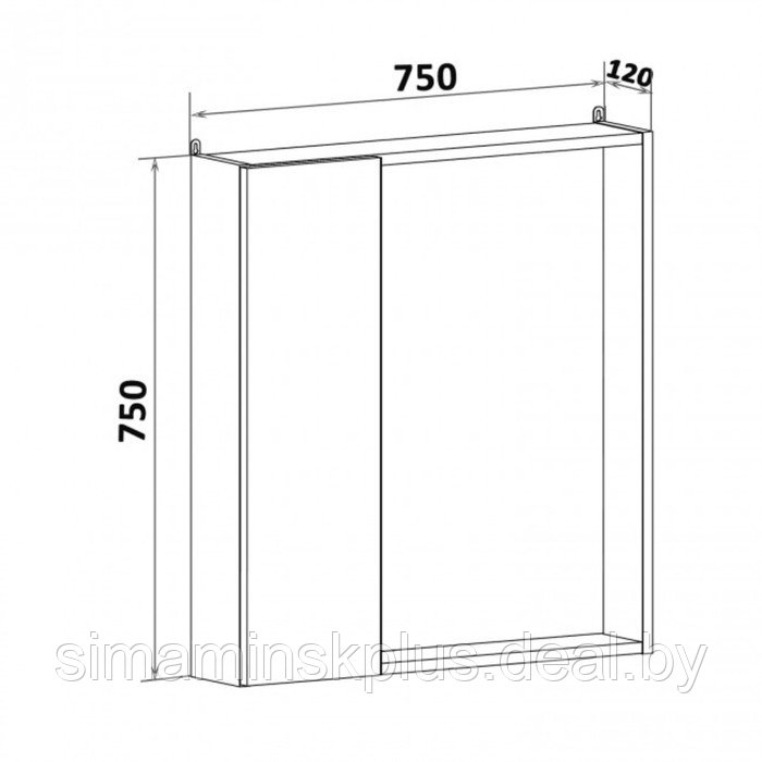 Шкаф-зеркало "Манхэттен 75" серый бетон, универсальный - фото 4 - id-p220116326