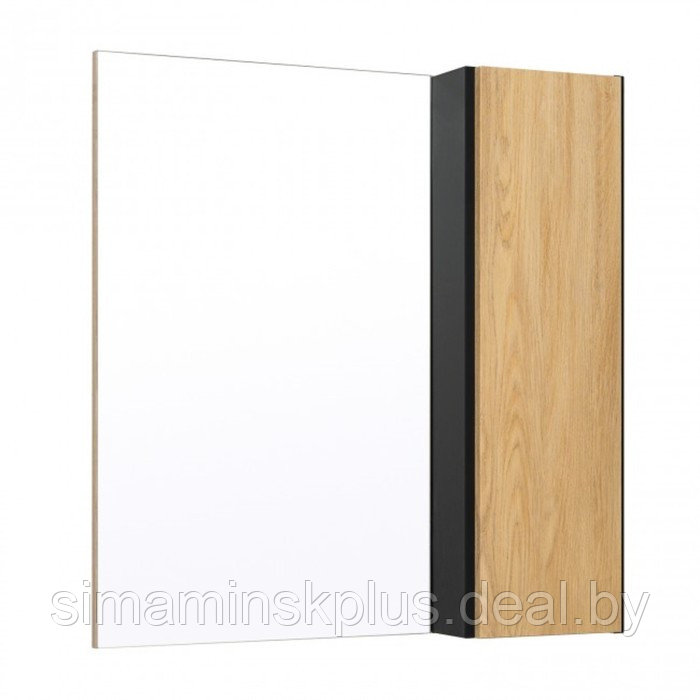 Шкаф-зеркало "Мальта 70" черный дуб, правый - фото 1 - id-p220116328