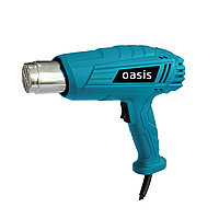 Фен строительный Oasis TG-20 NEW (2000Вт, 220/50 В/Гц, 350/600°С, 300/500 л/мин, скребок, шпатель)