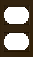 Рамка 2-местная вертикальная, коричневый