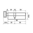 Цилиндровый механизм Стандарт MAX 90 (55х35В) SN 5кл перф.ключ/верт., фото 2