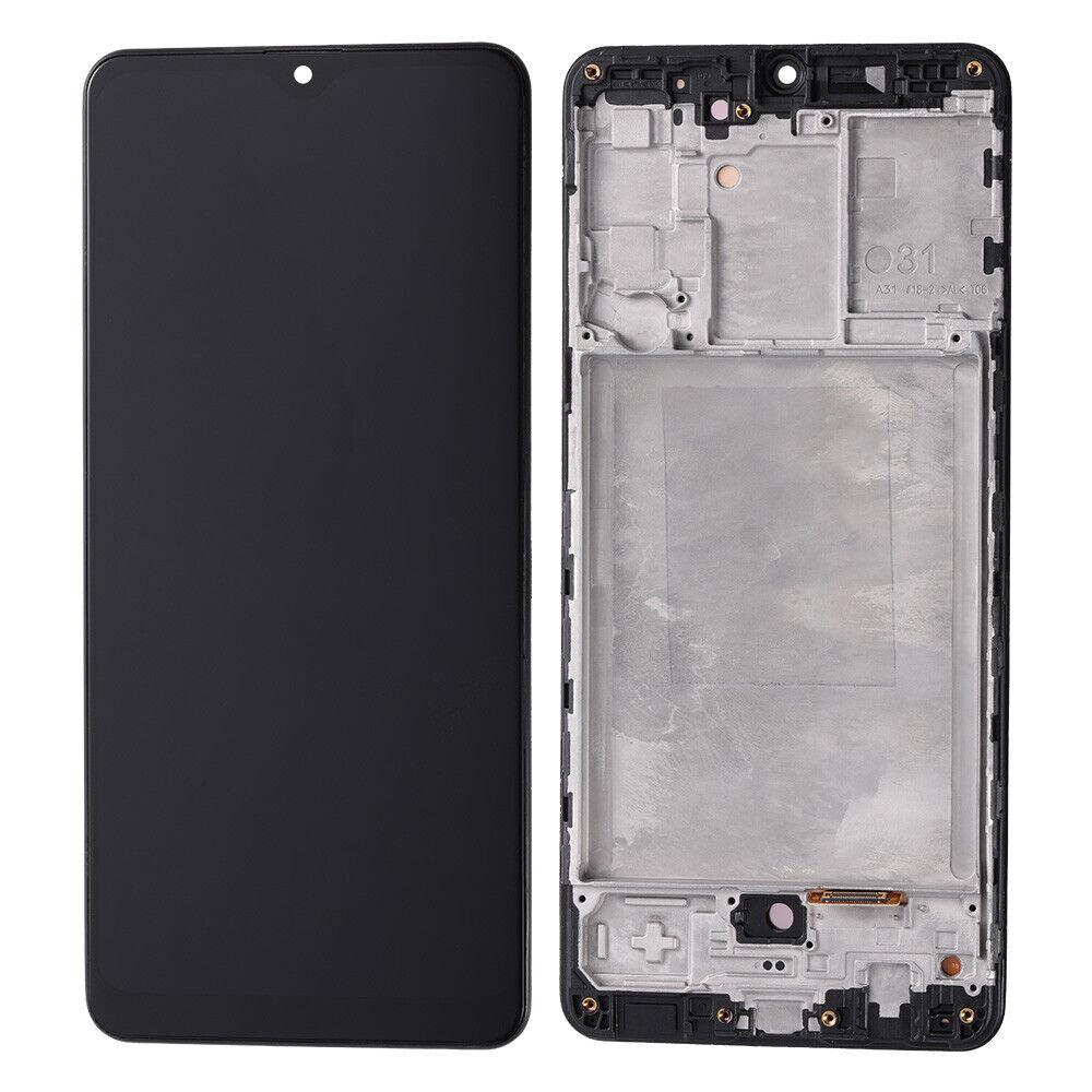 Дисплей (экран) для Samsung Galaxy A31 (A315) в раме c тачскрином (OLED), черный