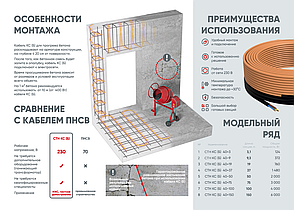 Греющий кабель для прогрева бетона СТН КС Б 220V 3,1м, фото 3