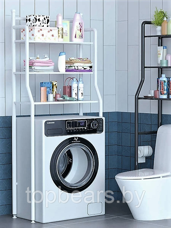 Стеллаж - полка напольная трехъярусная Washing machine storage rack для ванной комнаты над стиральной машиной - фото 5 - id-p220126613