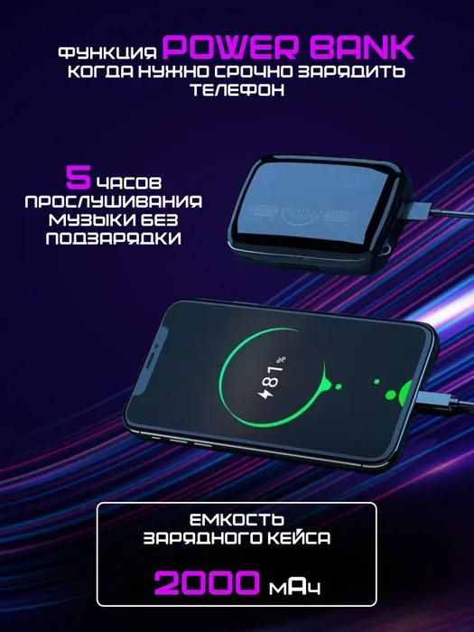 Беспроводный Bluetooth наушники M19 - фото 2 - id-p220128873