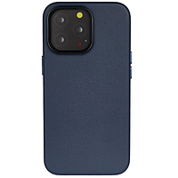 Кожаный чехол с пластиной Magsafe K-ZDoo Mag Noble Collection синий для Apple iPhone 15 Pro