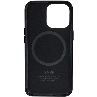 Кожаный чехол с пластиной Magsafe K-ZDoo Mag Noble Collection черный для Apple iPhone 15 - фото 3 - id-p220128971