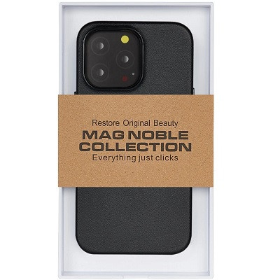Кожаный чехол с пластиной Magsafe K-ZDoo Mag Noble Collection черный для Apple iPhone 15 - фото 5 - id-p220128971