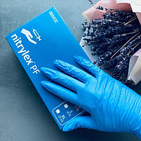 Перчатки нитриловые голубые 50 штук (25пар) размер L, Nitrylex