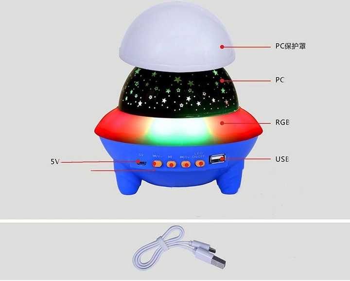 Диско-светильник Crystal Magic Ball Light LED Bluetooth (НЛО) - фото 2 - id-p220129891