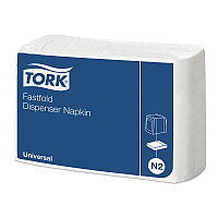 Салфетки Tork "Fastfold" для диспенсера, 300 шт/упак, целлюлоза, цвет белый, 1 слой