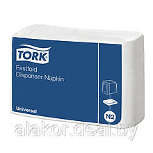 Салфетки Tork "Fastfold" для диспенсера, 300 шт/упак, целлюлоза, цвет белый,  1 слой