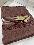 Махровое полотенце ТМ "Эльф" Роскошь J-108 50х90 арт. 1462 коричневый, фото 2