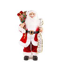 Дед Мороз под елку в красной шубке с подарками и списком, 30 см (21840-30)