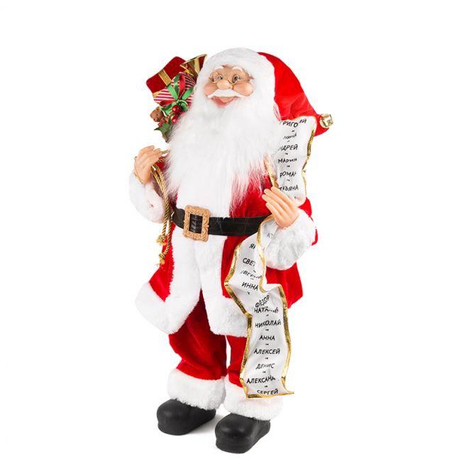 Дед Мороз под елку в красной шубке с подарками и списком, 45 см (21840-45) - фото 2 - id-p220131773