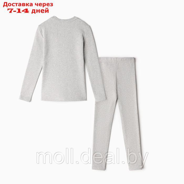 Термобелье для мальчика (лонгслив, легинсы) цвет серый меланж, рост 134 - фото 4 - id-p218424381