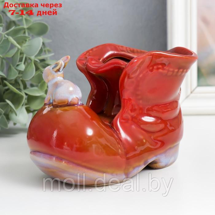 Сувенир керамика "Ботинок с зайчиком" красный 7х13,5х9,5 см - фото 6 - id-p220106864