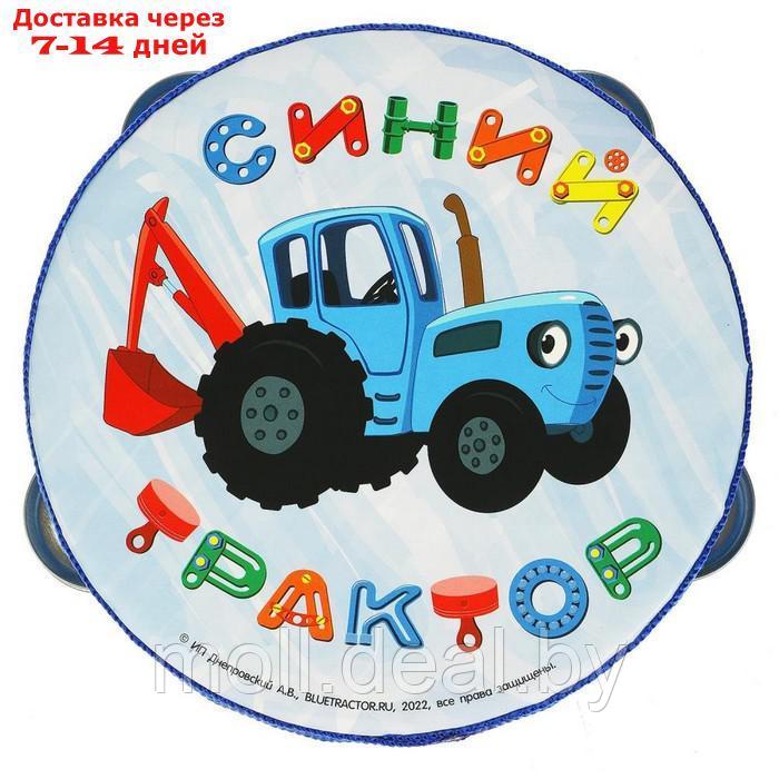 Игрушка деревянная бубен "Синий трактор" - фото 1 - id-p220109252