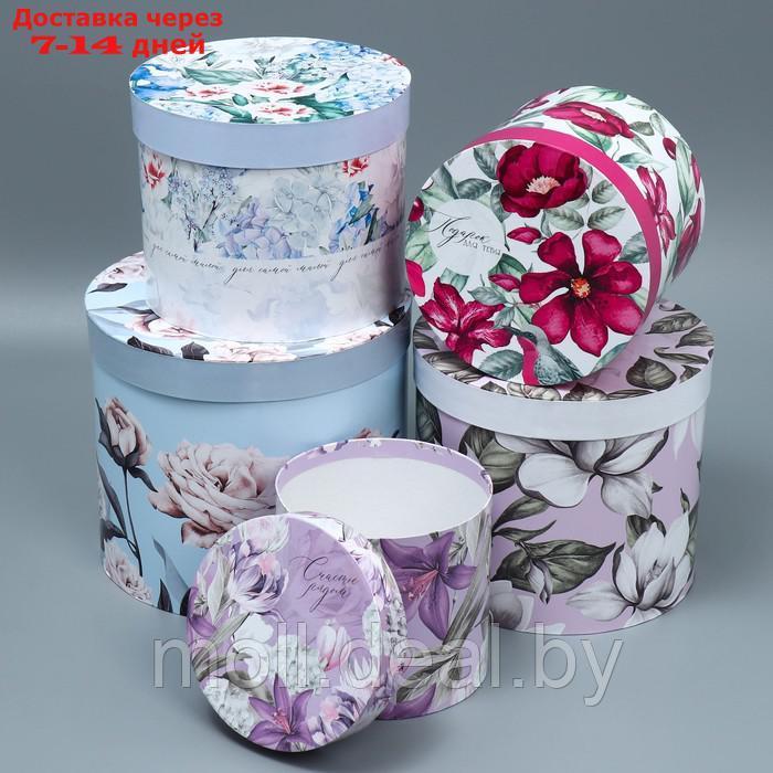 Набор шляпных коробок 5 в 1 "Цветочный сад", 13 × 13,5 19.5 × 23 см - фото 4 - id-p220106908