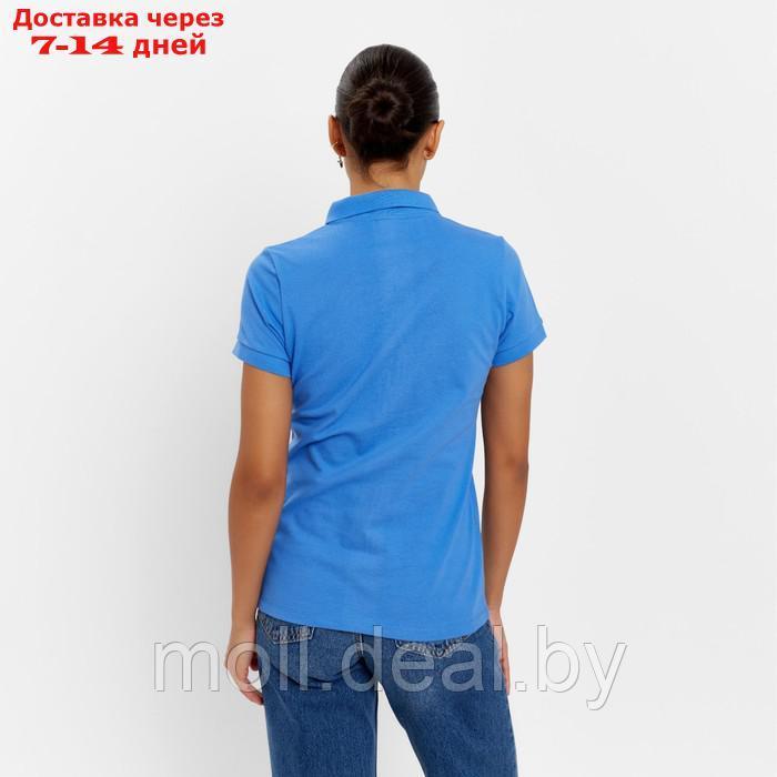 Футболка поло женская MINAKU: Basic line цвет васильковый, размер 42 - фото 5 - id-p220107024