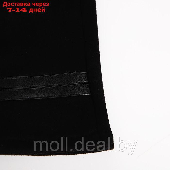 Перчатки жен 24*0,3*8,5 см, замша, безразм, без утеплителя, 2 полосы, черный - фото 2 - id-p220112303