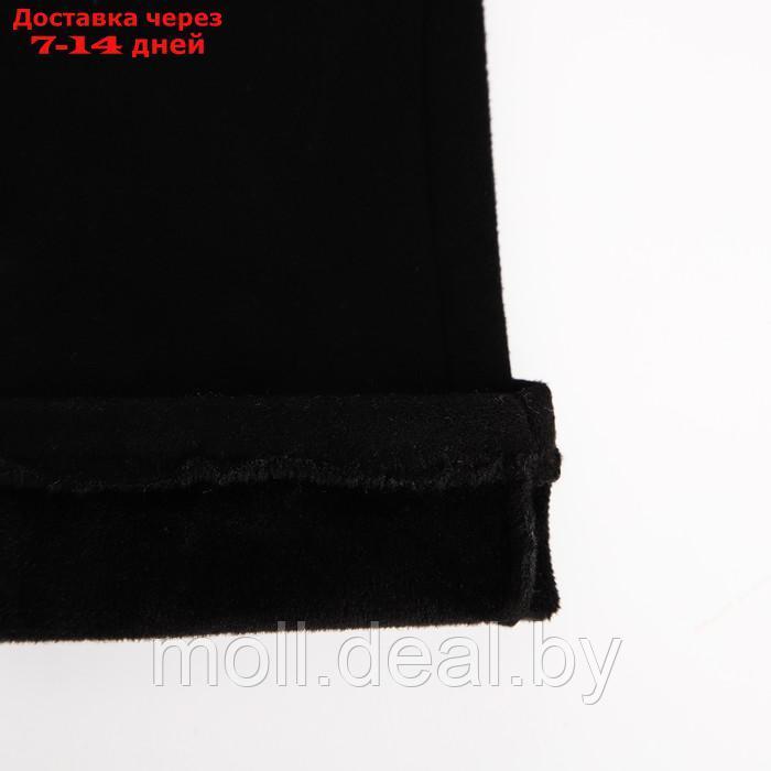 Перчатки жен 24*0,3*8,5 см, замша, безразм, без утеплителя, 2 полосы, черный - фото 3 - id-p220112303