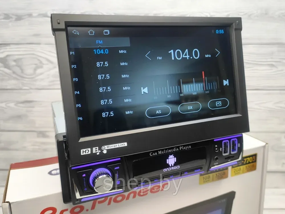 Выдвижная 1DIN магнитола Pro.Pioneer S-7703 с сенсорным 7 дюймовым HD экраном, Bluetooth, AUX, SD, USB - фото 2 - id-p220131919