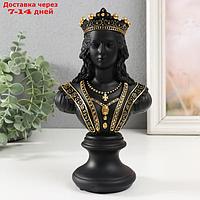 Сувенир полистоун "Бюст. Королева" чёрный с золотом 9х12,5х22 см