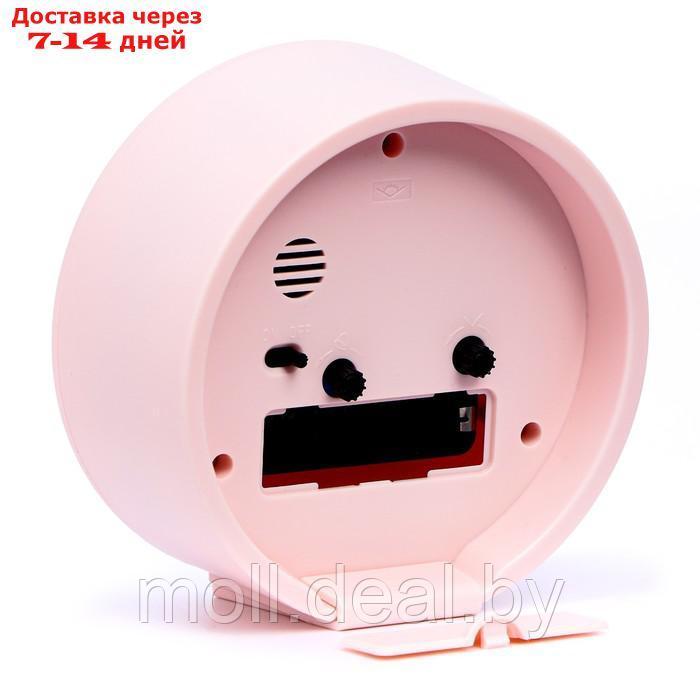 Будильник, дискретный ход, d-12 см, розовый - фото 3 - id-p220110375