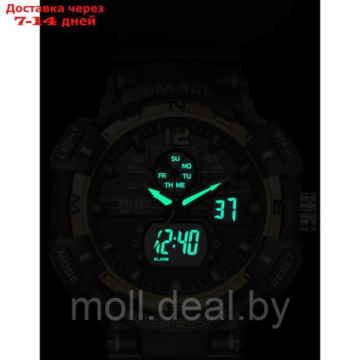Часы наручные электронные, с будильником, d-5.3 см, ремешок l-26 см, 5 ATM, черные - фото 2 - id-p220112365