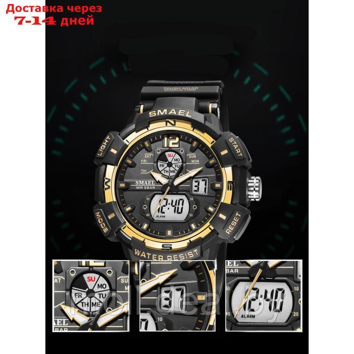 Часы наручные электронные, с будильником, d-5.3 см, ремешок l-26 см, 5 ATM, черные - фото 3 - id-p220112365
