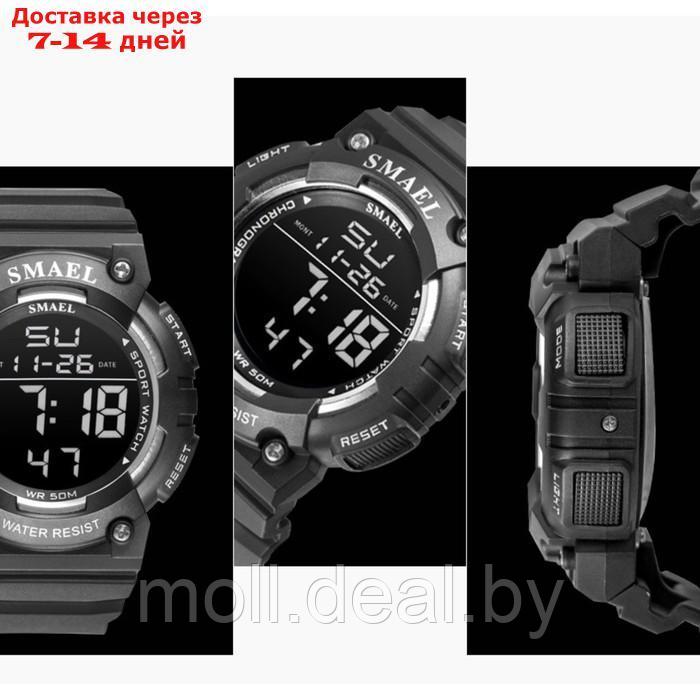 Часы наручные электронные, с будильником, d-4.9 см, ремешок l-25.5 см, 5 ATM, черные - фото 3 - id-p220112406