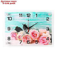 Часы настенные, серия: Цветы, "Букет роз", 25 х 35 см