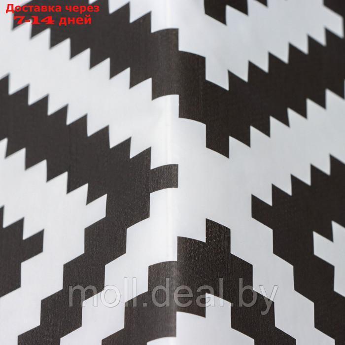 Клеенка столовая на нетканой основе "Геометрия", ширина 140 см, рулон 20 м, цвет белый - фото 4 - id-p220111446