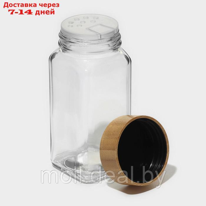 Набор стеклянных баночек для специй с деревянной крышкой "Эко", 120 мл, 4,5×10,5 см, 12 шт - фото 5 - id-p220111462