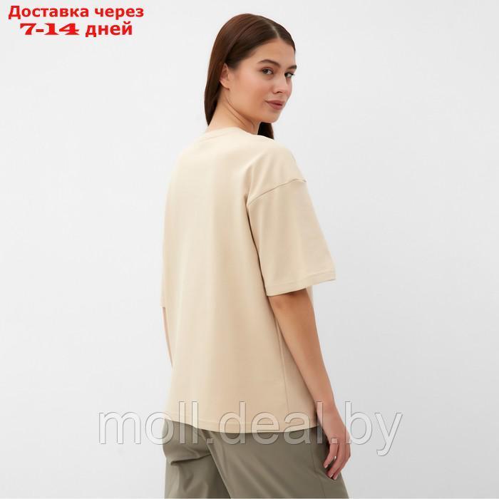 Футболка женская MIST Basic, бежевый, р. L-XL - фото 3 - id-p220112514