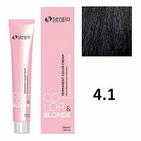 Sergio Professional COLOR&BLONDE 4.1 Коричневый Пепельный 100 мл Крем-краска стойкая для окрашивания волос