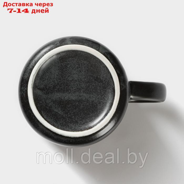 Набор керамический чайный Loft, 6 предметов: чайник 1 л, 4 кружки 250мл, поднос 33×20 см, цвет чёрный - фото 5 - id-p220109699