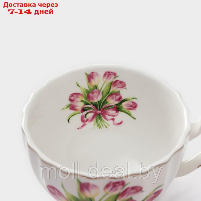Сервиз фарфоровый чайный Spring, 12 предметов: 6 кружек 220 мл, 6 блюдец d=15 см, цвет белый - фото 5 - id-p220109700