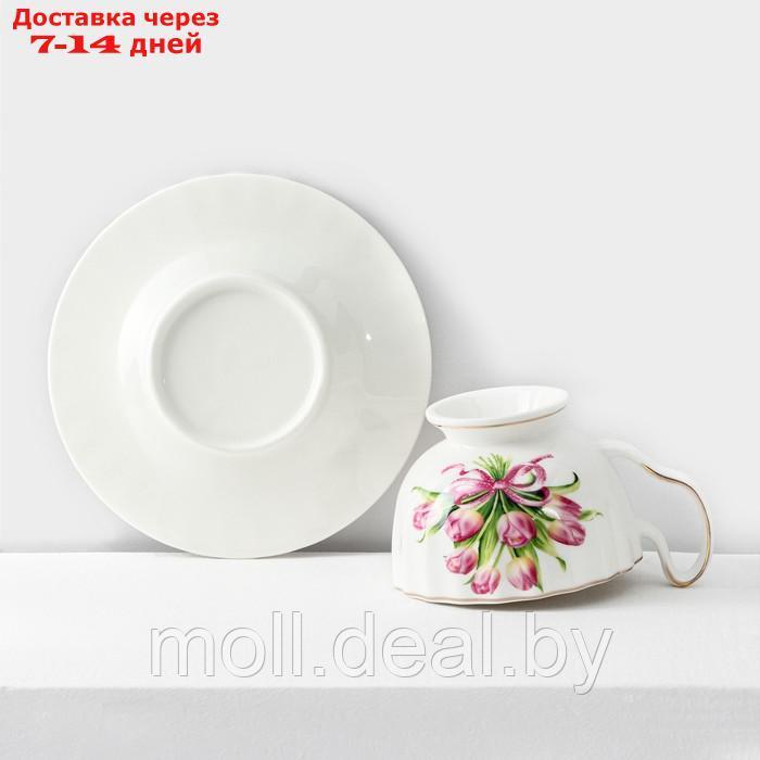 Сервиз фарфоровый чайный Spring, 12 предметов: 6 кружек 220 мл, 6 блюдец d=15 см, цвет белый - фото 7 - id-p220109700