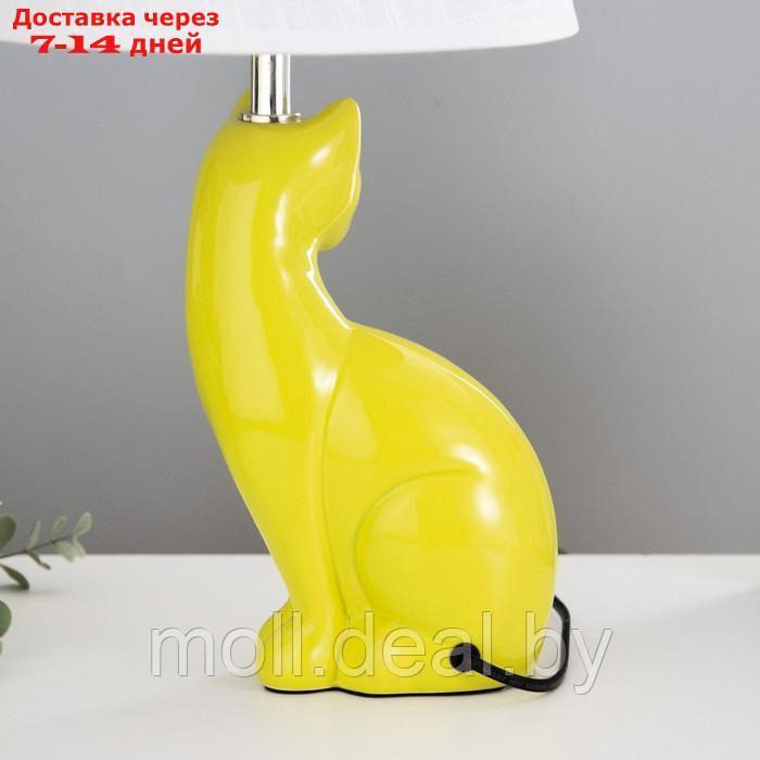 Настольная лампа "Кошечка" Е27 40Вт бело-фисташковый 25х25х46 см - фото 6 - id-p220112644