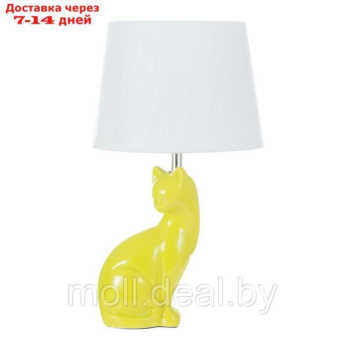 Настольная лампа "Кошечка" Е27 40Вт бело-фисташковый 25х25х46 см - фото 8 - id-p220112644